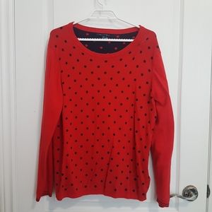Tommy Hilfiger Red and navy polka dot sweater